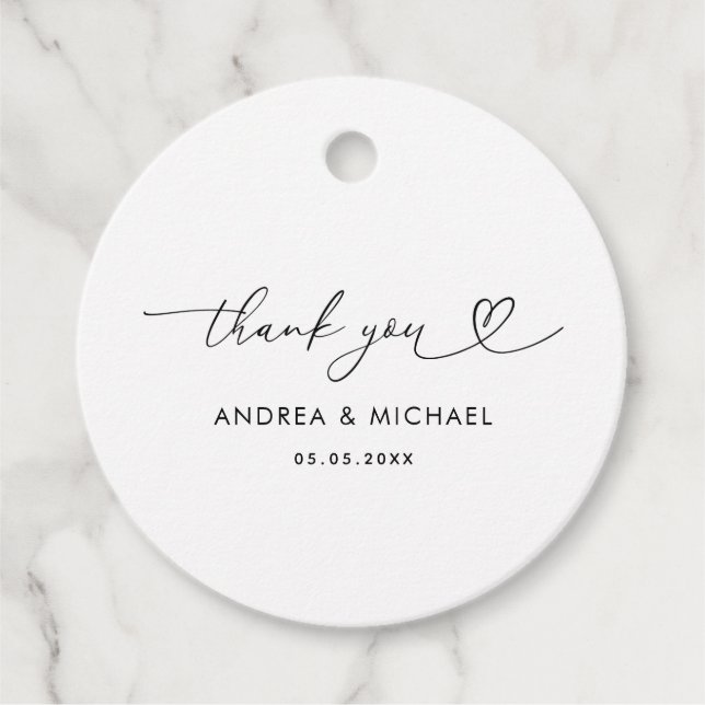 Minimalistisch Heart Script Delicate Wedding Viele Geschenkanhänger (Vorderseite)