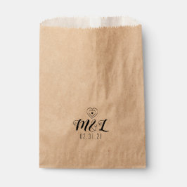 Minimalistisch Hearts-Black-Wedding-Logo Geschenktütchen