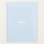 Minimalistisch hellblauer individuelle Name Monogr Planer<br><div class="desc">Minimalistisch hellblauer individuelle Name, Teat, Monogramm, Initialen oder Jahr schlicht moderne personalisierte Planner. Benutzerdefinierter weißer Text auf hellblau schlichtem Hintergrund.</div>