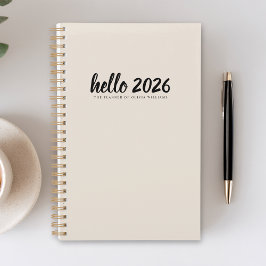 Minimalistisch Hello 2026 Sand Planer