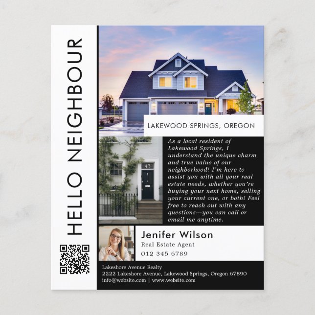 Minimalistisch Hello Neighbor Real Anwesen Einführ Flyer (Vorne)