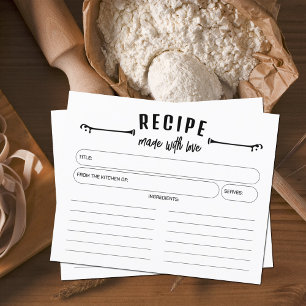 Minimalistisch hergestellt mit Liebe-Rezept-Karte