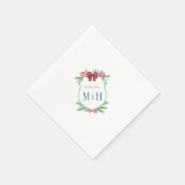Minimalistisch Holidays Wappen Weihnachten Poltera Serviette