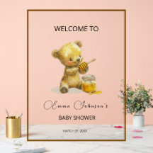Minimalistisch Honey Bear Baby Dusche Willkommen
