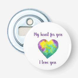 Minimalistisch I Liebe du Regenbogenfarben Herz Flaschenöffner