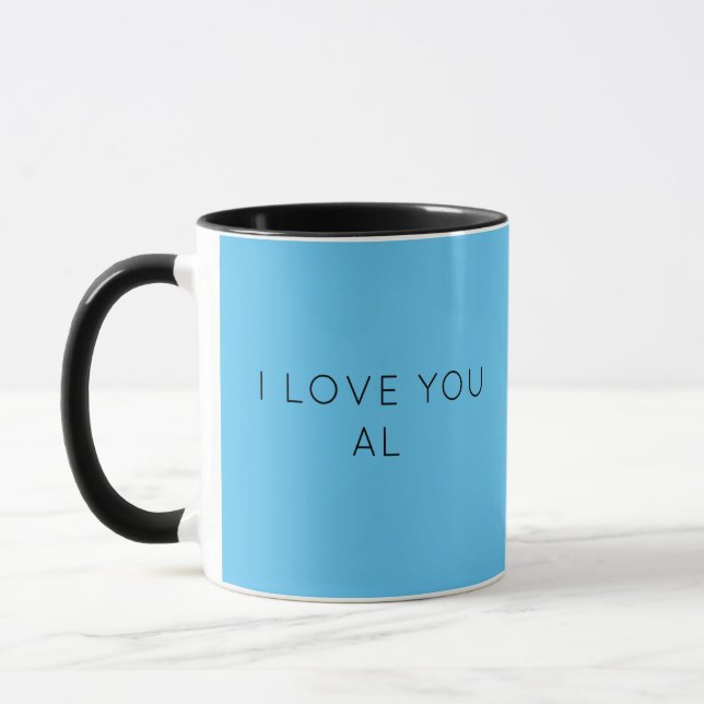 Minimalistisch I Liebe Sie Tasse - Individuelle Na (Links)