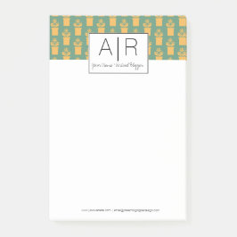 Minimalistisch Iconic Floral Initial Post-it Klebezettel