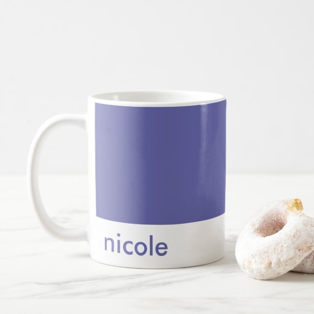 Minimalistisch Ihren Namen Periwinkle Blue persona Kaffeetasse (Mit Donut)