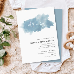 Minimalistisch Ink Wash Es ist ein Baby Shower Inv Einladung