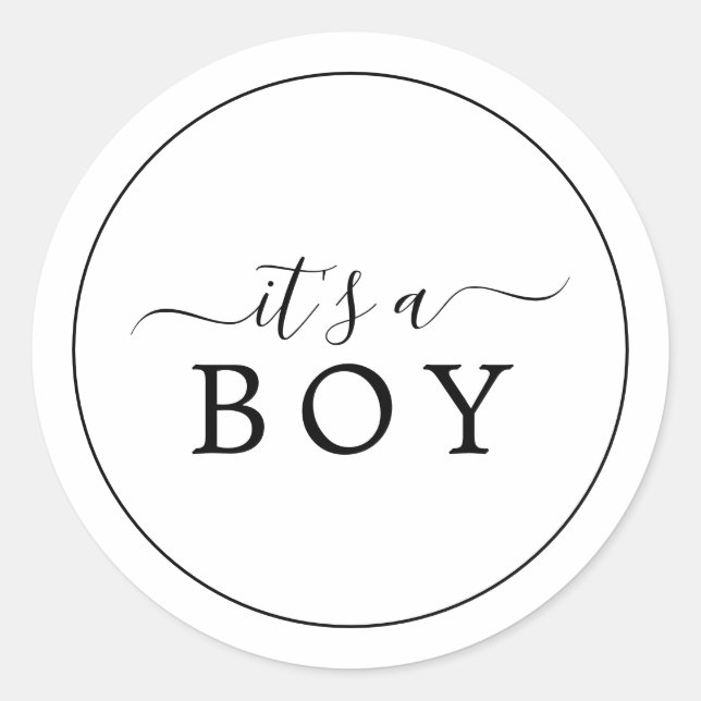 Minimalistisch ist ein Babyduschenaufkleber Runder Aufkleber (Vorderseite)