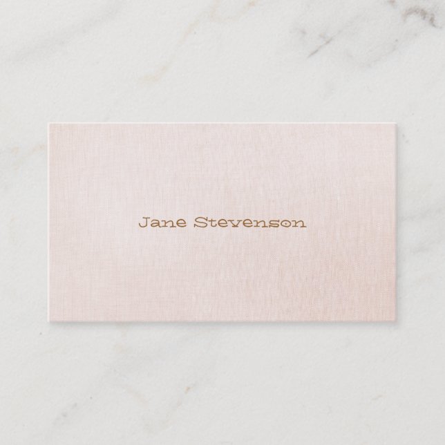 Minimalistisch ist Sweet Light Pink Linen Look Visitenkarte (Vorderseite)