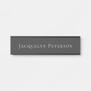 Minimalistisch Jet Black Schlicht Elegante Moderne Türschild