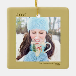 Minimalistisch JoSimple Christmas Foto Gold Keramikornament