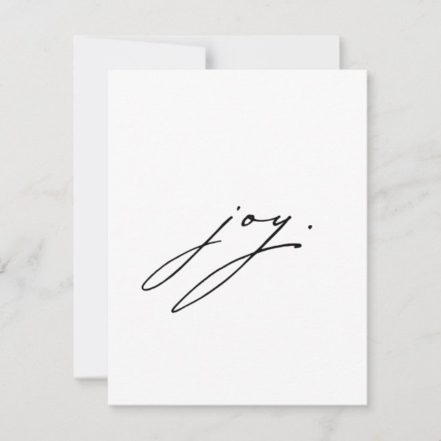 Minimalistisch Joy Weihnachtskartenangebot Feiertagskarte (Vorderseite)