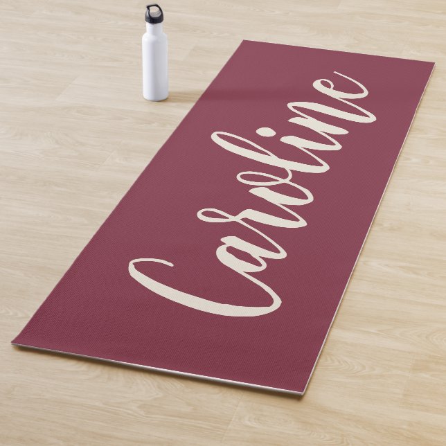 Minimalistisch Kalligraphie Personalisierter Name  Yogamatte (Beispiel)