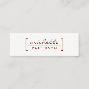 Minimalistisch / Klammer verziert (tiefrot) Mini Visitenkarte