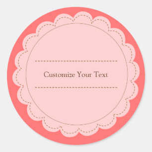 Minimalistisch klassische Rosa & Peach Round Scall Runder Aufkleber