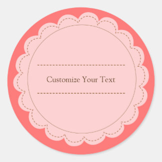 Minimalistisch klassische Rosa & Peach Round Scall Runder Aufkleber