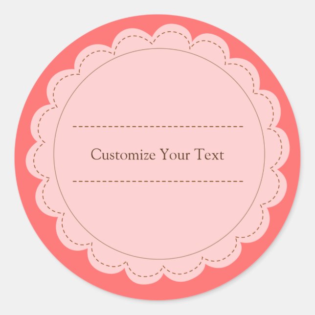 Minimalistisch klassische Rosa & Peach Round Scall Runder Aufkleber (Vorderseite)