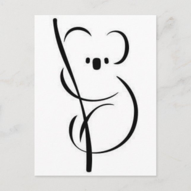 Minimalistisch Koala Postkarte (Vorderseite)