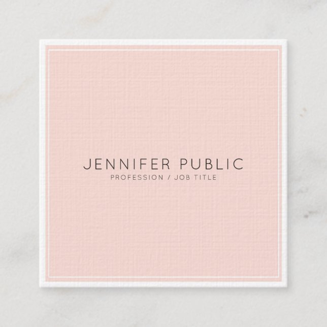 Minimalistisch kreativ Monogram Trendy Pink Luxury Quadratische Visitenkarte (Vorderseite)