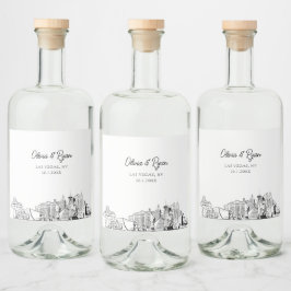 Minimalistisch Las Vegas Wedding Custom Alkoholflaschenetikett