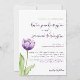 Minimalistisch Lavender Lila Tulip Wedding Einladung