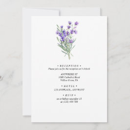 Minimalistisch Lavender Wedding Floral Einladung
