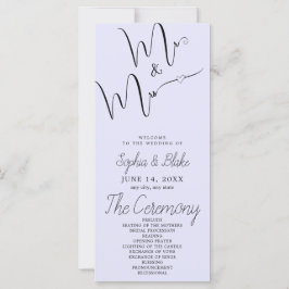 Minimalistisch Lavender Wedding Program
