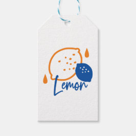 Minimalistisch Lemon Line Art - Moderne Zitrusfrüc Geschenkanhänger