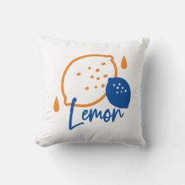 Minimalistisch Lemon Line Art - Moderne Zitrusfrüc Kissen