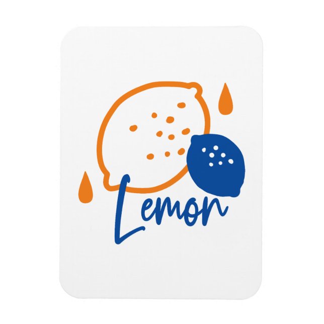 Minimalistisch Lemon Line Art - Moderne Zitrusfrüc Magnet (Vertikal)