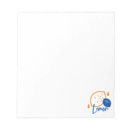 Minimalistisch Lemon Line Art - Moderne Zitrusfrüc Notizblock