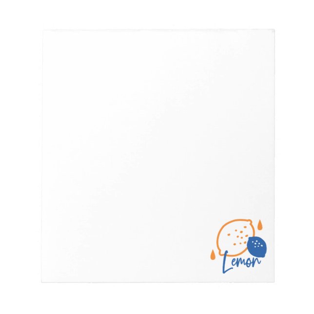 Minimalistisch Lemon Line Art - Moderne Zitrusfrüc Notizblock (Vorderseite)