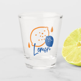 Minimalistisch Lemon Line Art - Moderne Zitrusfrüc Schnapsglas