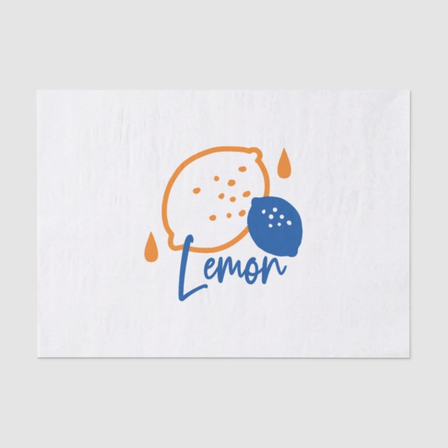 Minimalistisch Lemon Line Art - Moderne Zitrusfrüc Seidenpapier (Vorderseite)