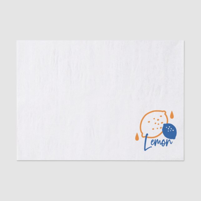 Minimalistisch Lemon Line Art - Moderne Zitrusfrüc Seidenpapier (Vorderseite)