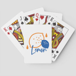 Minimalistisch Lemon Line Art - Moderne Zitrusfrüc Spielkarten