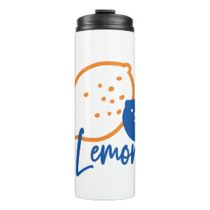 Minimalistisch Lemon Line Art - Moderne Zitrusfrüc Thermosbecher