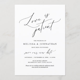 Minimalistisch, Liebe ist geduldig, Datumskarte än Einladung