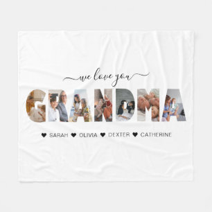 Minimalistisch Liebe Sie Oma FotoCollage Fleecedecke