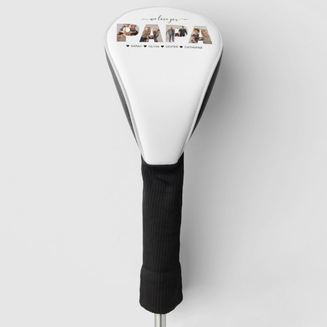 Minimalistisch Liebe Sie PAPA FotoCollage Golf Headcover (Vorderseite)