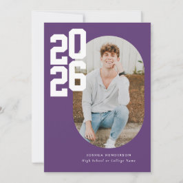 Minimalistisch Lila 2025 Foto Abschluss Ankündigung