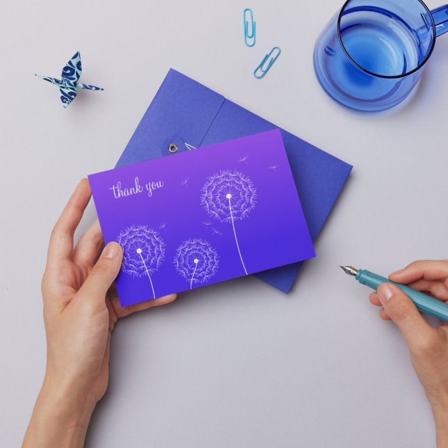 Minimalistisch Lila weißer LüsterVielen Dank Postkarte (Von Creator hochgeladen)