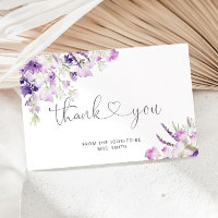 Minimalistisch lila Wildblumen Bridal danke