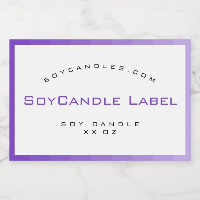 Minimalistisch Lilac Color Gradient Simple Candle  Lebensmitteletikett (Einzelnes Label)