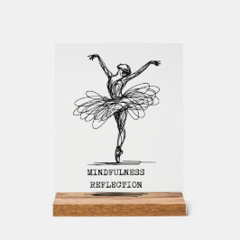 Minimalistisch Line Art Ballerina Tanz Design Acrylschild
