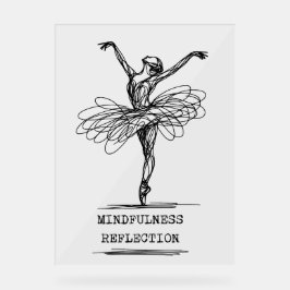 Minimalistisch Line Art Ballerina Tanz Design Acrylschild