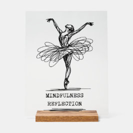 Minimalistisch Line Art Ballerina Tanz Design Acrylschild
