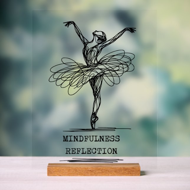 Minimalistisch Line Art Ballerina Tanz Design Acrylschild (Neutral)